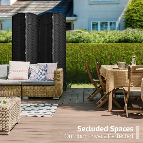 Sorbus 4 Panel Room Divider 6 ft. Tall - Privacy Screen, Extra Wide Double Hinged Panels, Mesh Hand-Woven Design, Partition Room Dividers and Folding Privacy Screens, Wall Divider for Room Separation Sorbus