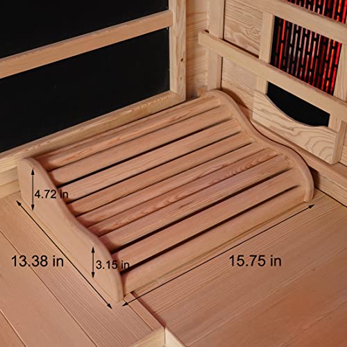 amocane Cedar Sauna Headrest Pillow for Sauna Room, Sauna Accessories for Any Barrel or Infrared Sauna, Non-Toxic, Comfortable S-Shape Design (15.75" x 13.38" x 4.72") amocane