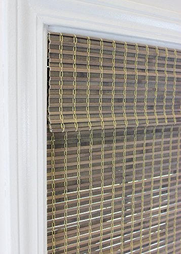 Radiance Driftwood Cordless Bamboo Roman Shade, 35" W x 64" L Radiance