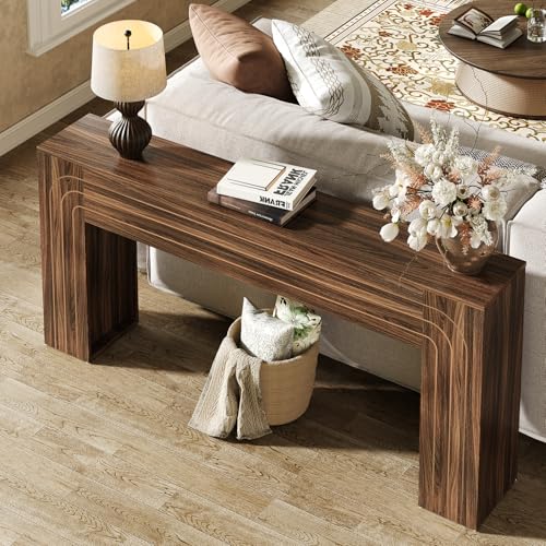 knoworld 70.9-Inch Long Entryway Console Table, Farmhouse Sofa Table for Entrance and Hallway, Wood Narrow Table with Handcrafted Line Detailing for Living Room and Behind Couch knoworld