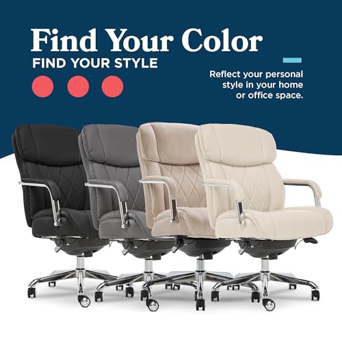 La-Z-Boy Sutherland Ergonomic Fabric Swivel Computer and Desk Chair, Cream (CHR10048D) La-Z-Boy