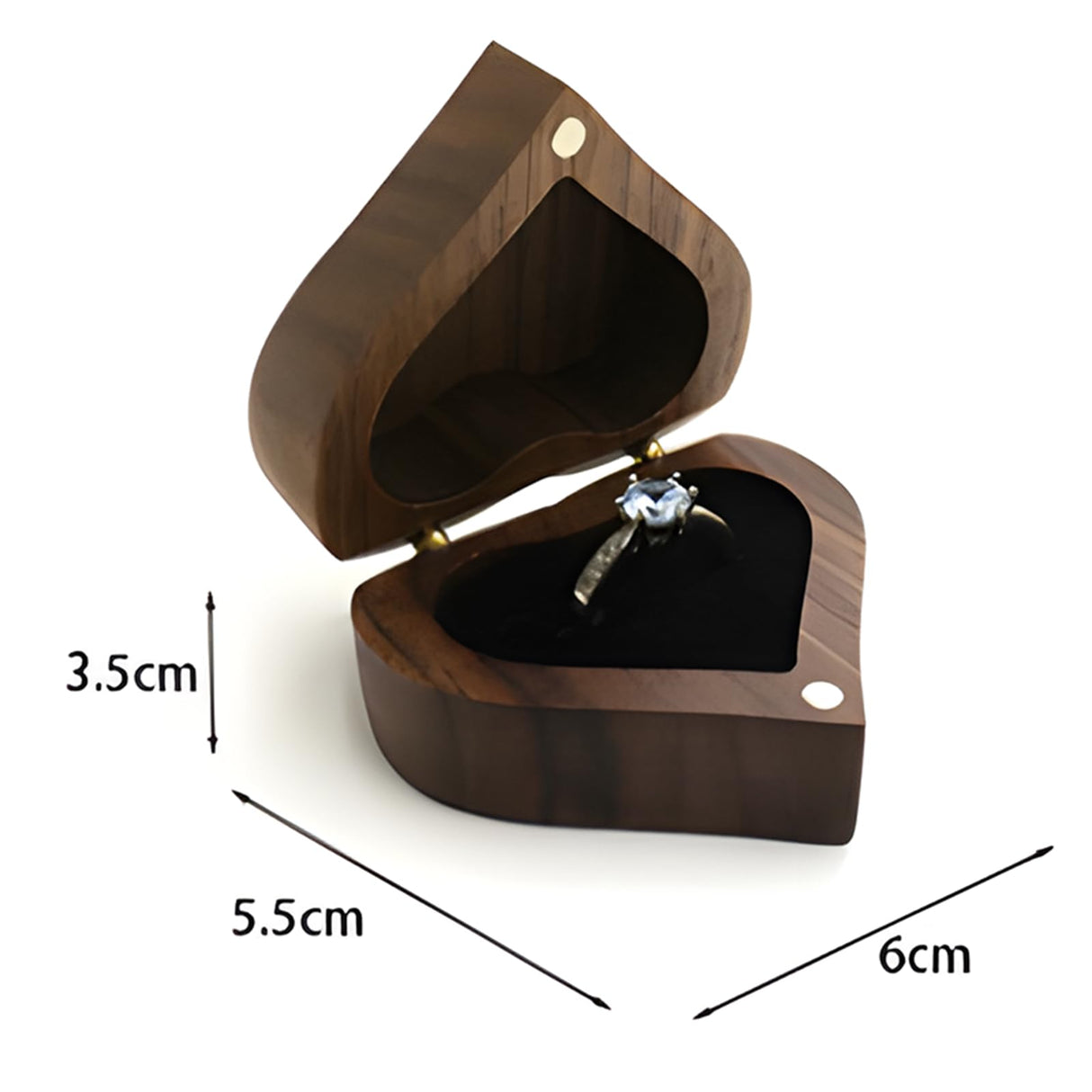 Personalized Wooden Ring Box - Custom Name Date Engraved Ring Bearer Box Wooden Heart Wedding Ring Holder Rustic Jewelry Storage Case for Proposal Wedding Keepsake (Birth Flower) Drawelry