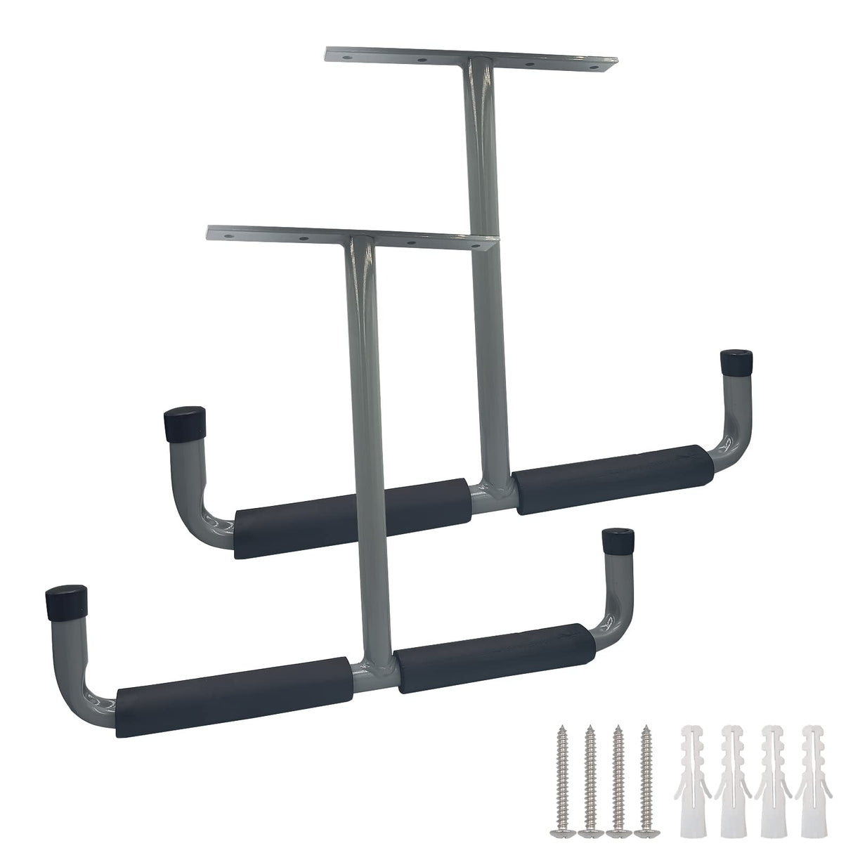 Fpz-bd 16.5 Inch Garage Ceiling Storage Racks,Heavy Duty Overhead Garage Storage Rack for Bike,Pipe,Ladder,Wood(2Pack,Gray,Included Plastic Anchors and Fixing Screws) Fpz-bd