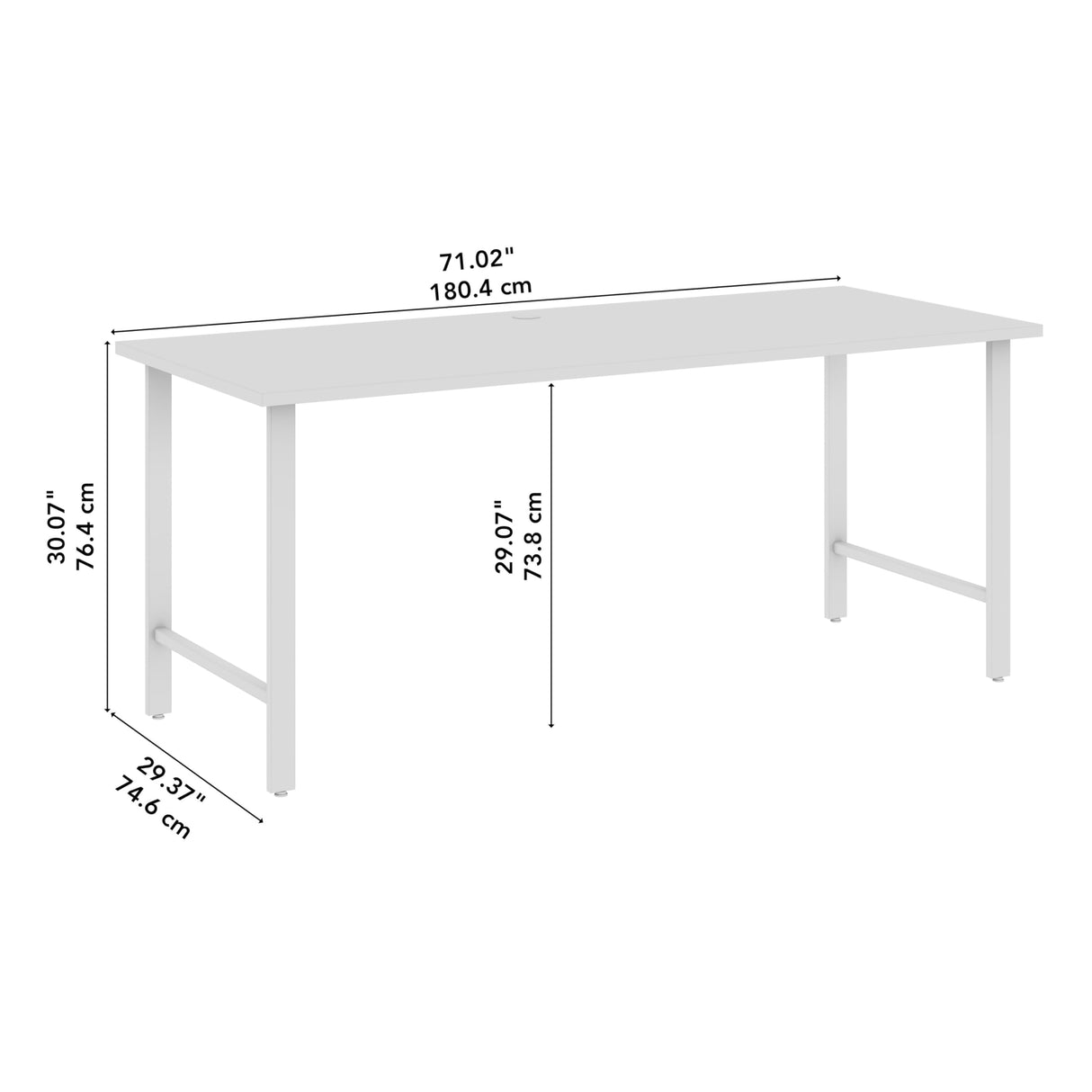 Bush Business Furniture Hustle 72W x 30D Computer Desk with Metal Legs in Natural Elm, Modular Office Table for Home and Professional Workspace Bush Business Furniture