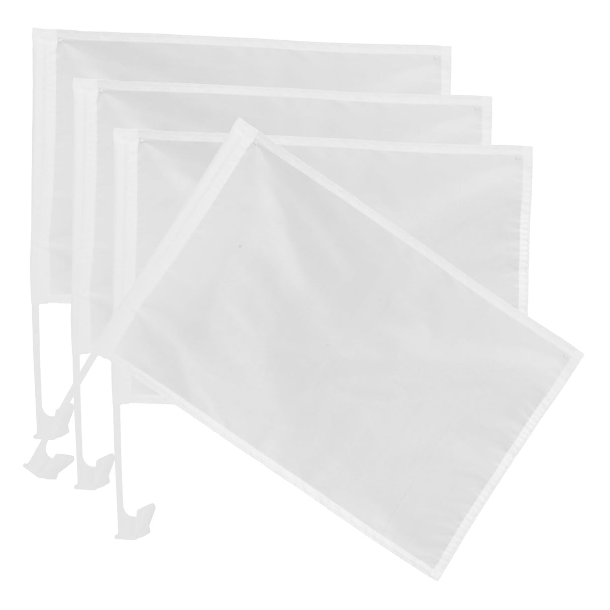 DECHOUS 4Pcs Blank White Car Flags, Blank Car Window Flags for Sublimation, 18x17 Inch DIY Blank Flags Sublimation Car Flags with Pole Car Shaking Flags for Sublimation Outdoor Garden Festival DECHOUS