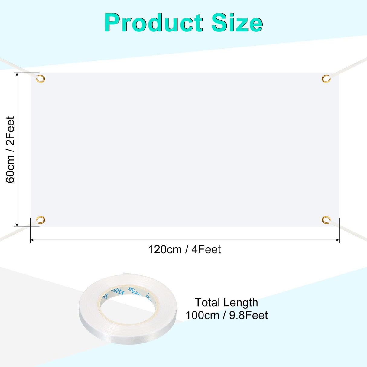 PATIKIL Large Blank Banner and Signs, 12 Pcs Polyester Cloth Sublimation Banners with Hanging Rope for Business Outside Outdoor Wall Flag Paintable DIY Banner Signs, White 2 x 4 Feet PATIKIL