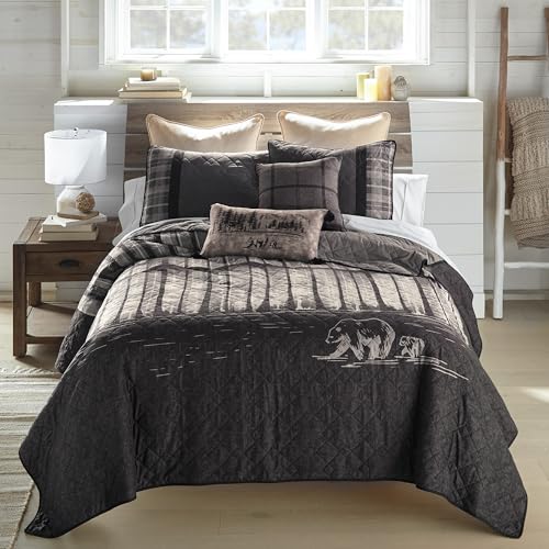 Donna Sharp Nighttime Quilt Bedding Set - 3-Piece King Size Quilt Set - Includes 1 Quilt and 2 Pillow Shams - Machine Washable - Perfect for Rustic Decor Donna Sharp