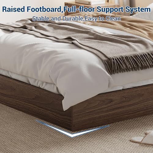 GarveeHome Full Size Wood Platform Bed Frame, Wooden Bed Frame Without Headboard, Wood Slat Support, No Box Spring Needed, Easy Assembly GarveeHome