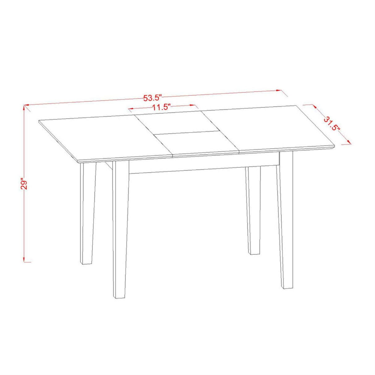 East West Furniture NOAN3-OAK-C 3 Piece Kitchen Table Set Contains a Rectangle Dining Table with Butterfly Leaf and 2 Linen Fabric Dining Room Chairs, 32x54 Inch, Oak East West Furniture
