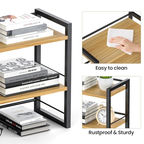 ART-GIFTREE 2-Tier Wood Desk Shelf Organizer for Office and Home Storage - Black ART-GIFTREE