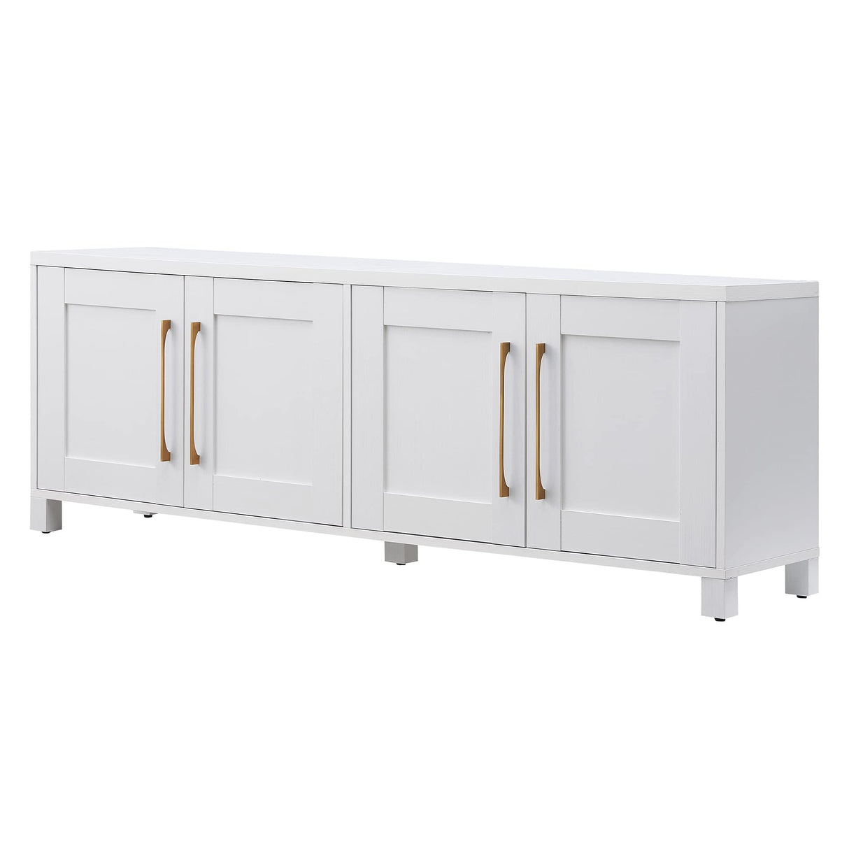 Henn&Hart Rectangular TV Stand for TV's up to 80" in White, TV Stands for the Living Room Henn&Hart