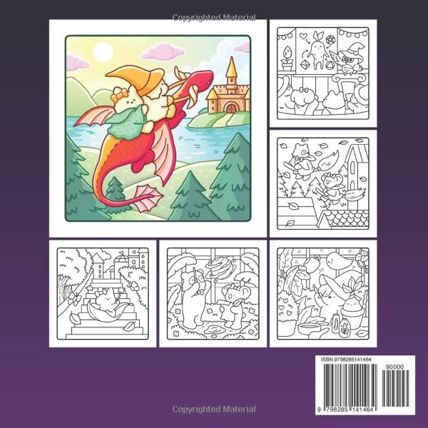 Magic School: Coloring Book for Adults and Teens Featuring Cute Animal Friends in a Fantasy Witchcraft Academy Learning About Spells, Potions, and Dragons! (Cozy Cosmos) WoodArtSupply
