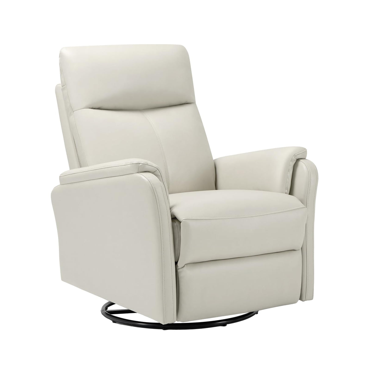 COLAMY Faux Leather Swivel Recliner Chair with Footrest, High Back with Double-Layer Cushion, Glider Recliner for Nursery & Living Room, Bedroom, Beige COLAMY