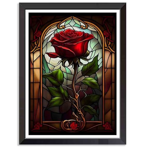 Stamped Cross Stitch Kits - Rose Embroidery Kits for Beginners Adults,11 CT Patterns Dimensions Counted Cross Stitch Kits Arts Craft Kits Frameless12x16inch