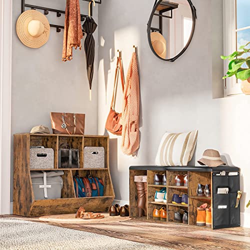HOOBRO Rustic Brown Kids Bookshelf and Toy Storage Cubby HOOBRO