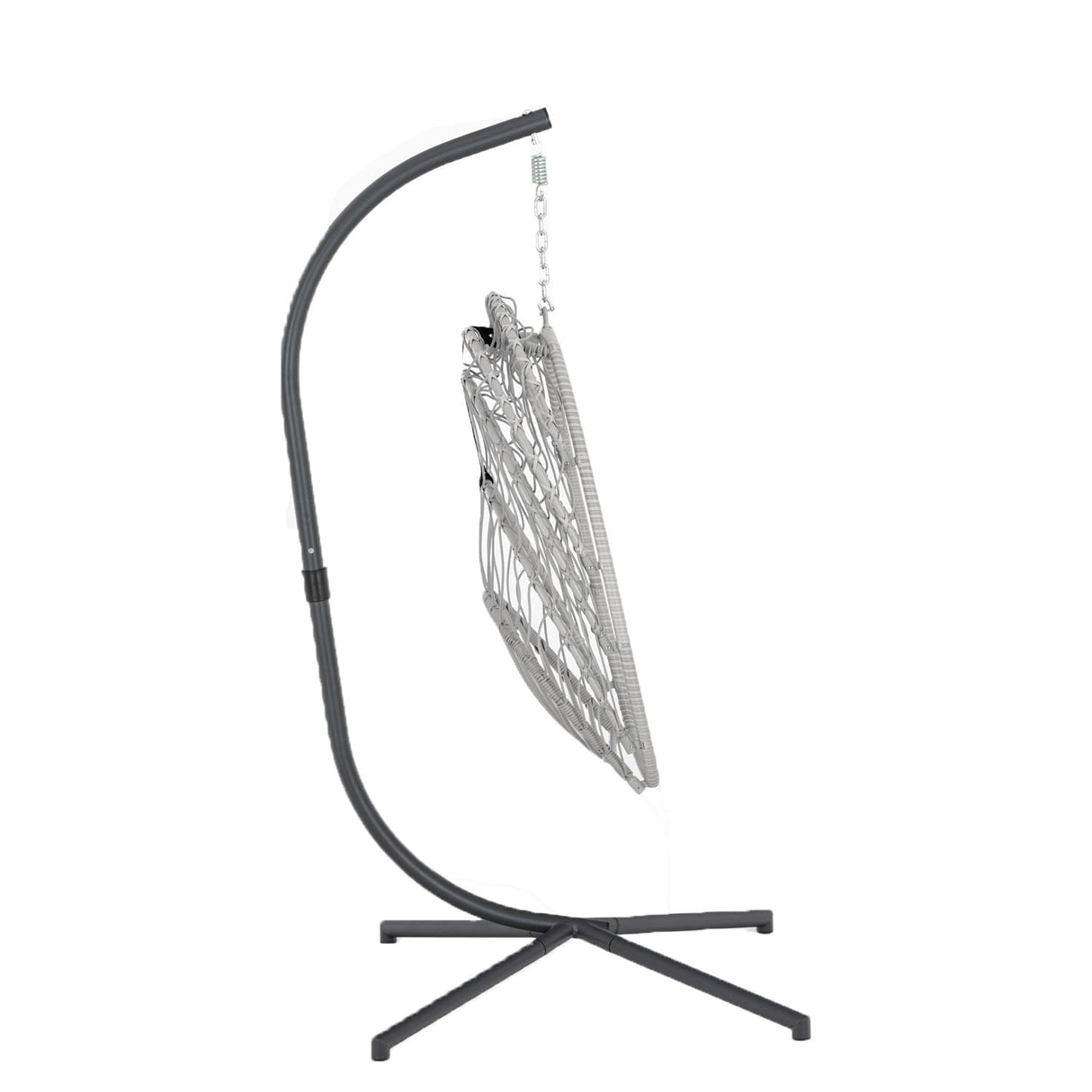 Yechen Egg Swing Chair with Stand, Patio Wicker Rattan Hanging Chair Swing Hammock Egg Chairs with UV Resistant Cushion for Indoor Bedroom Outdoor Garden Backyard, Light Blue (QH1912050036USBL) Yechen