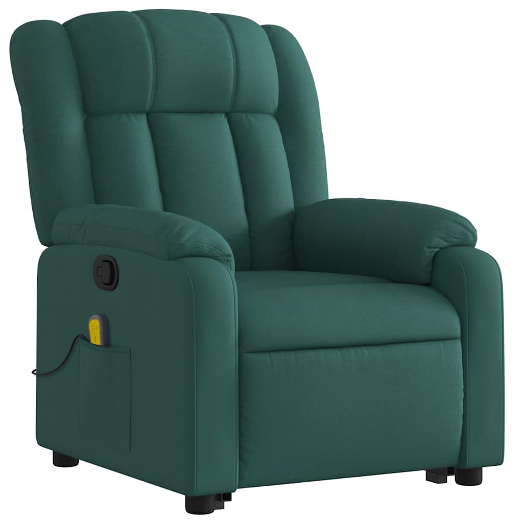 WRJENFSC Dark Green Power Lift Recliner Chair Oversized Massage Living Room Furniture Fabric Polyester 535 lbs Capacity Adjustable Armrests for Living Room Bedroom Reading WRJENFSC