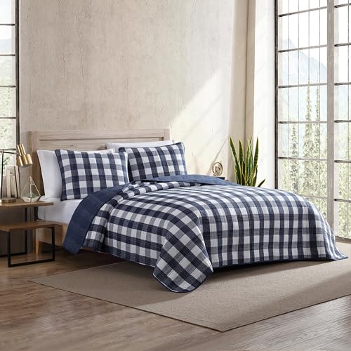Eddie Bauer Home | Lake House Collection | Bedding Set - 100% Cotton Light-Weight Quilt Bedspread, Pre-Washed for Extra Comfort, Twin, Blue Eddie Bauer