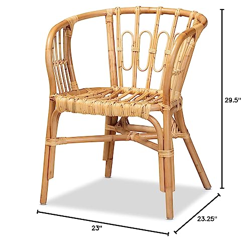 bali & pari Luxio Modern and Contemporary Natural Rattan Dining Chair bali & pari