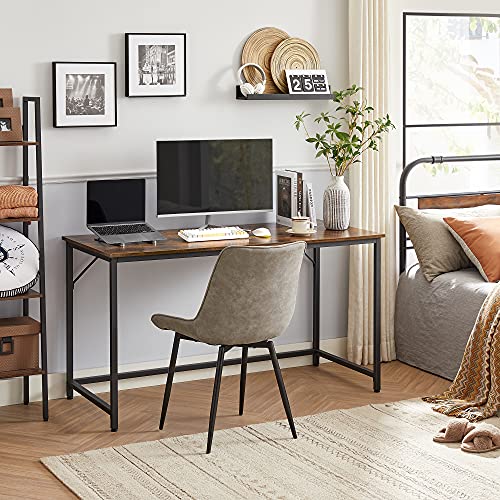 VASAGLE Computer Desk, Gaming Desk, Home Office Desk, for Small Spaces, 23.6 x 55.1 x 29.5 Inches, Industrial Style, Metal Frame, Rustic Brown and Black ULWD043B01 VASAGLE