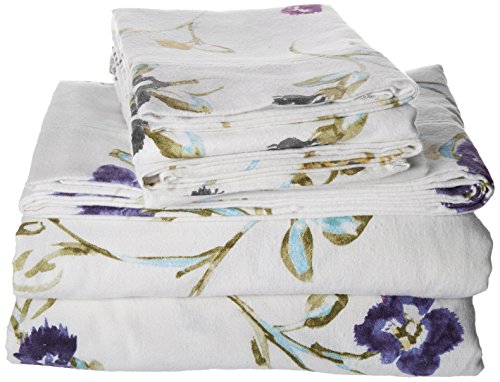 Tribeca Living Floral Garden Printed 170-Gram Deep Pocket Flannel Sheet Set Full Tribeca Living