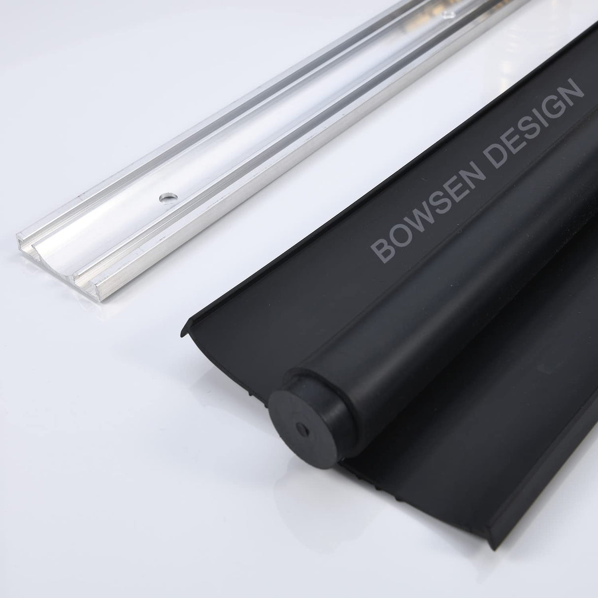 BOWSEN Heavy-Duty U+O Ring Universal Garage Door Bottom Seals Weatherstrip Rubber with Aluminum Track Retainer Kit, Black (16FT, 1-5/8" Width) BOWSEN