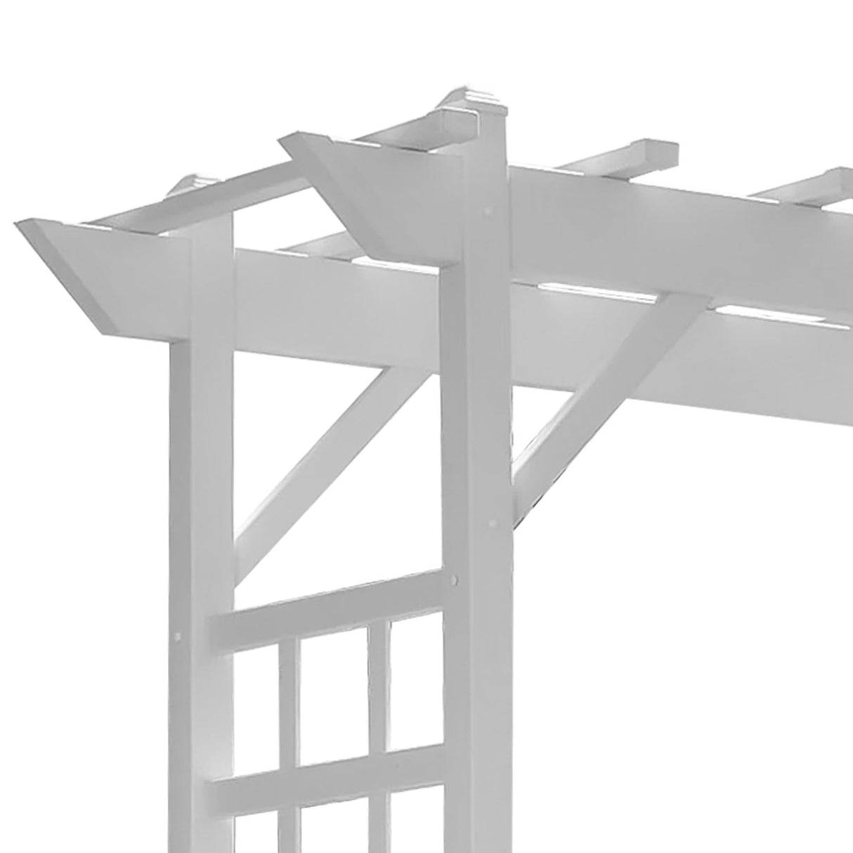 Dura-Trel Providence Arbor, 64 by 85 Inch PVC Patio Garden Arch, Outdoor Lattice Frame Decoration or Trellis for Climbing Plants, White DuraTrel