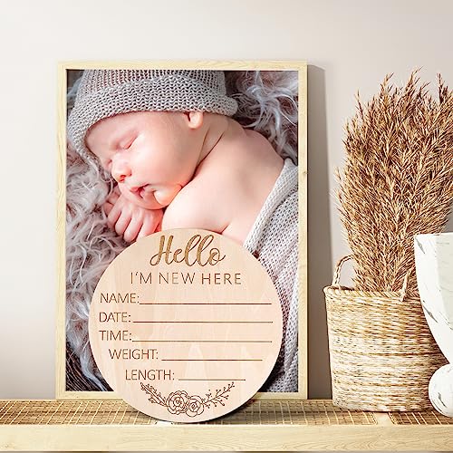 Ouligay Baby Announcement Sign Newborn Announcement Sign Baby Name Announcement Sign Personalized Baby Announcement Sign Wooden Baby Name Sign Ouligay