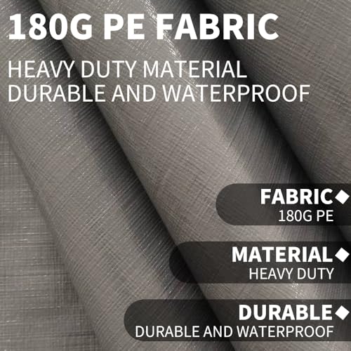 Carport Replacement Canopy, Replacement Top Cover for 12' x 20' Carport Frame, 180G PE Fabric Waterproof & UV Protected Tarp with Ball Bungees, Grey (Only Top Cover, Frame is not Included) Vanteriam