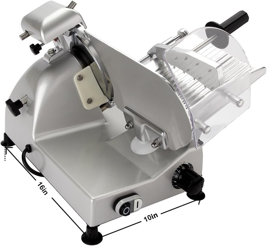 BESWOOD 10" Premium Chromium-plated Steel Blade Electric Deli Meat Cheese Food Slicer Commercial and for Home use 240W BESWOOD250 BESWOOD