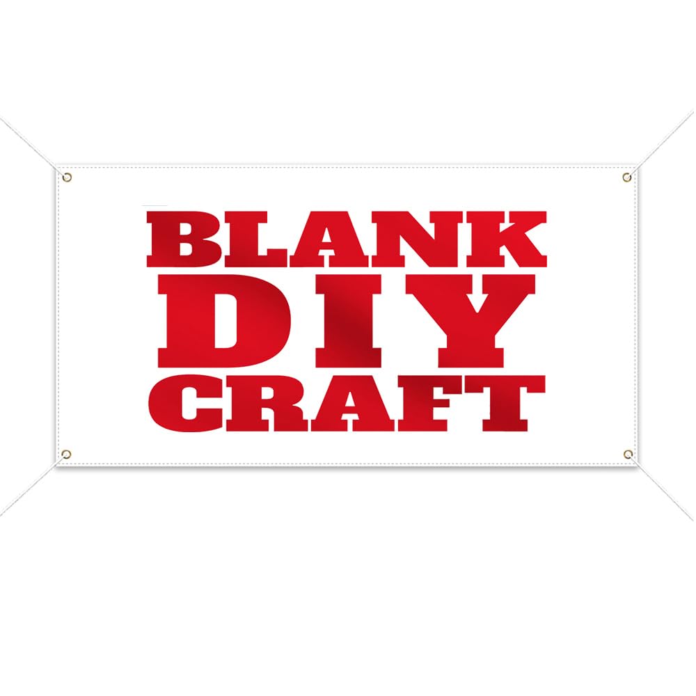 Blank Banners DIY Signs Blank Banner Polyester Oxford Cloth 300D Sublimation Banner with Hanging Rope for Business Office Advertising graffiti Indoor Wall Outdoor White banner (2x4FT 1pack) Jegatoo