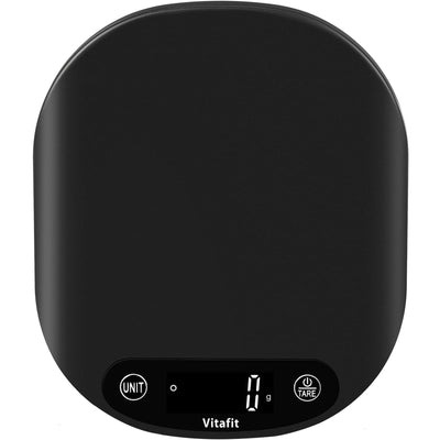 Vitafit 33lb/15kg Digital Food Scale in High Precision 0.1oz/1g, Our Own Kitchen Scale Professional Factory Since 2001, Home and Kitchen Essentials for Cooking and Baking, LED, 3*AAA Batteries, Black