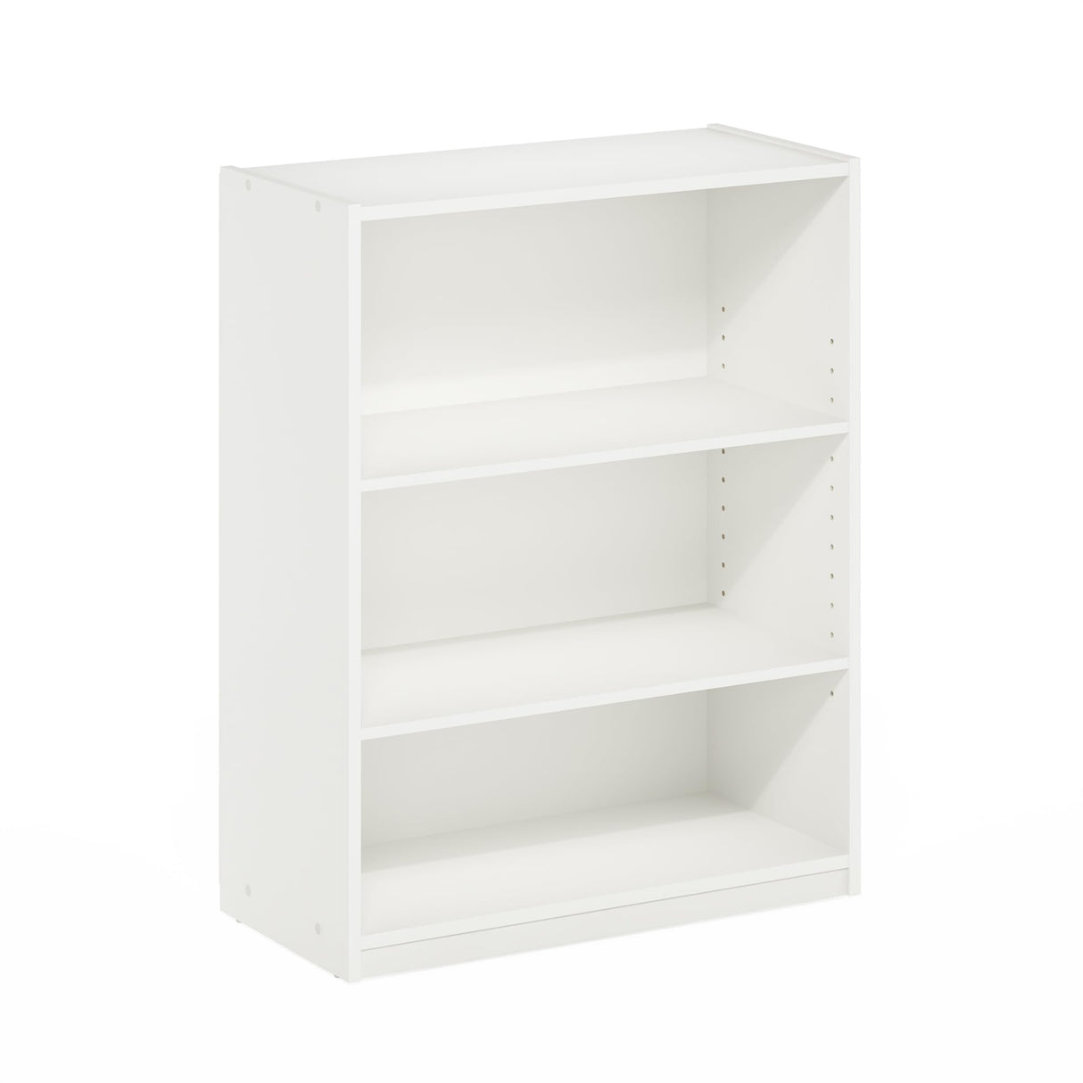 Furinno GEHRY Book Shelf, 3-Tier Bookshelf, Bookcase with Adjustable Shelves, 11.6 x 24.8 x 31.6, for Living Room, Bedroom, Home Office, White Furinno