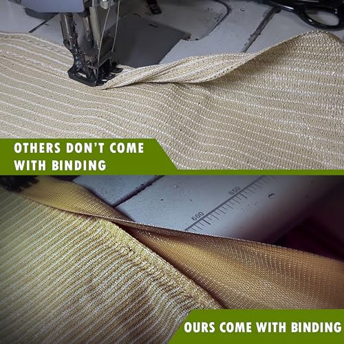 ColourTree 8' x 20' Beige Pergola Sun Shade Canopy Replacement Cover UPF50, Commercial Grade 260 GSM Cloth for Outdoor Patio, Garden, Deck, Backyard (We Make Custom Size) ColourTree