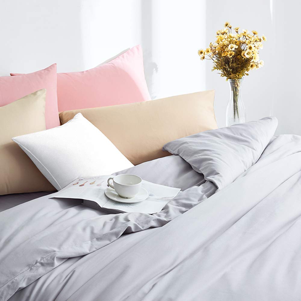 FLXXIE 2 Pack Microfiber King Pillow Cases, 1800 Super Soft Pillowcases with Envelope Closure, Wrinkle, Fade and Stain Resistant Pillow Covers, 20x36, White FLXXIE