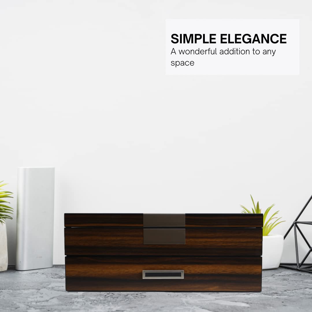 Decorebay Executive Unisex Black Wood Valet sunglasses and Jewelry Box Storage (SuperStar 2) Decorebay