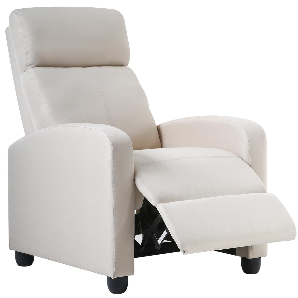 BestMassage | Recliner Chair | No Massage Function | Textile Beige | with Lumbar Support, Adjustable Push Back, Wide Armrests, Footrest & Padded Seat | Easy Assembly | for Living Room, Home Theatre BestMassage