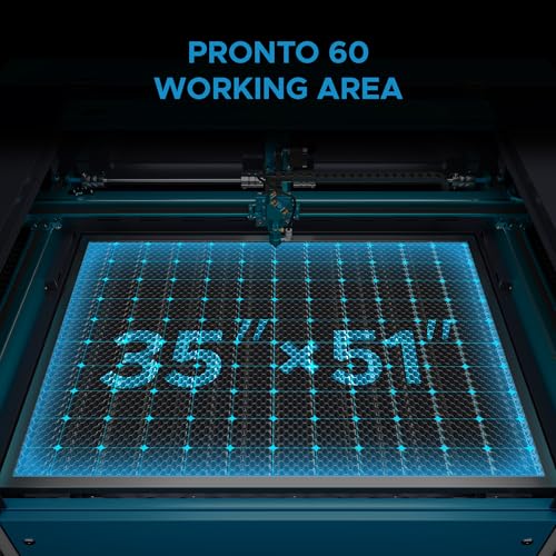 OMTech Pronto 130W CO2 Laser Engraver | 51" × 35" Laser Cutting Machine with Autofocus | 2-Way Pass, Air Assist, Red Dot Pointer | Ideal for Wood, Glass, Acrylic, and More OMTech