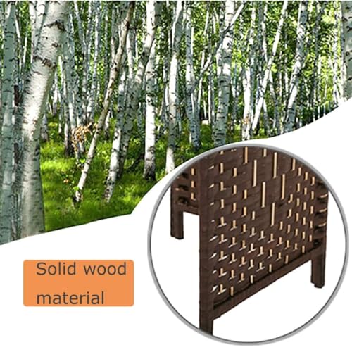 FDW Room Divider 4 Panel Room Screen Divider Wooden Screen Folding Portable Partition Screens Wood with Removable Storage Shelves Color,Brown FDW