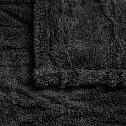 YUSOKI Queen Size Blanket Single Layer,Weight(4.4lb),370GMS-3D Stylish Design for Gift Home Decor (Black,90"x90") YUSOKI