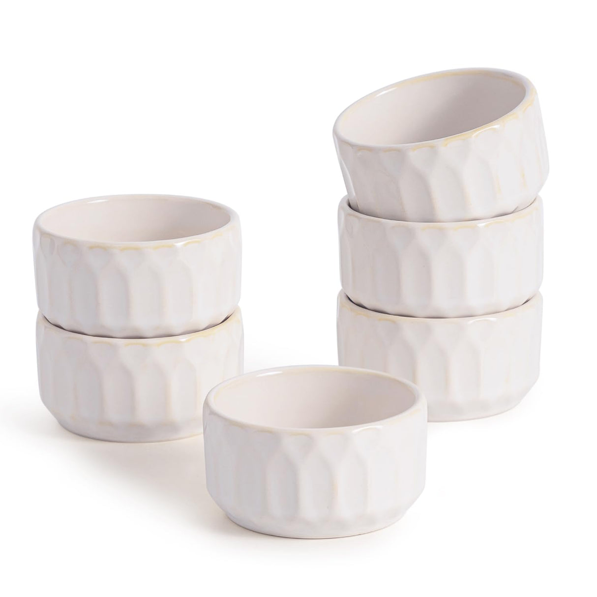 Ramekin Dish Set of 6, 4 OZ Ramekin for Creme Brulee, Lava Cake, Pudding, Souffle, Dishwasher and Oven Safe, Porcelain Ramekins for Baking Thanksgiving Christmas Gift for Women men ArteBake