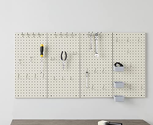 Amazon Basics Rectangular Metal Pegboard Kit for Wall Storage, Rust and Scratch Resistant, 48-Piece, Gray Amazon Basics