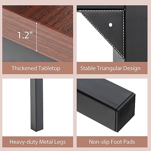 COSTWAY Conference Table Set of 6, 55” x 24” Large Meeting Room Table W/Heavy Duty Steel Frame, 4.5FT Modern Computer Desk for Home, Office, Conference Room, Easy Assembly (6) COSTWAY