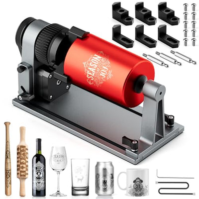 Woxcker ARot8 Rotary Roller, 4 in 1 Multi-Function Chuck Rotary Roller, Adjustable Jaw Chuck Rotary for Engraving Cylindrical Objects, Tumbler, Baseball Bat, Only Compatible with Woxcker Engraver