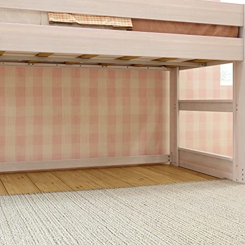 Max & Lily Modern Farmhouse Low Loft Bed, Twin Bed Frame For Kids, White Wash Max & Lily