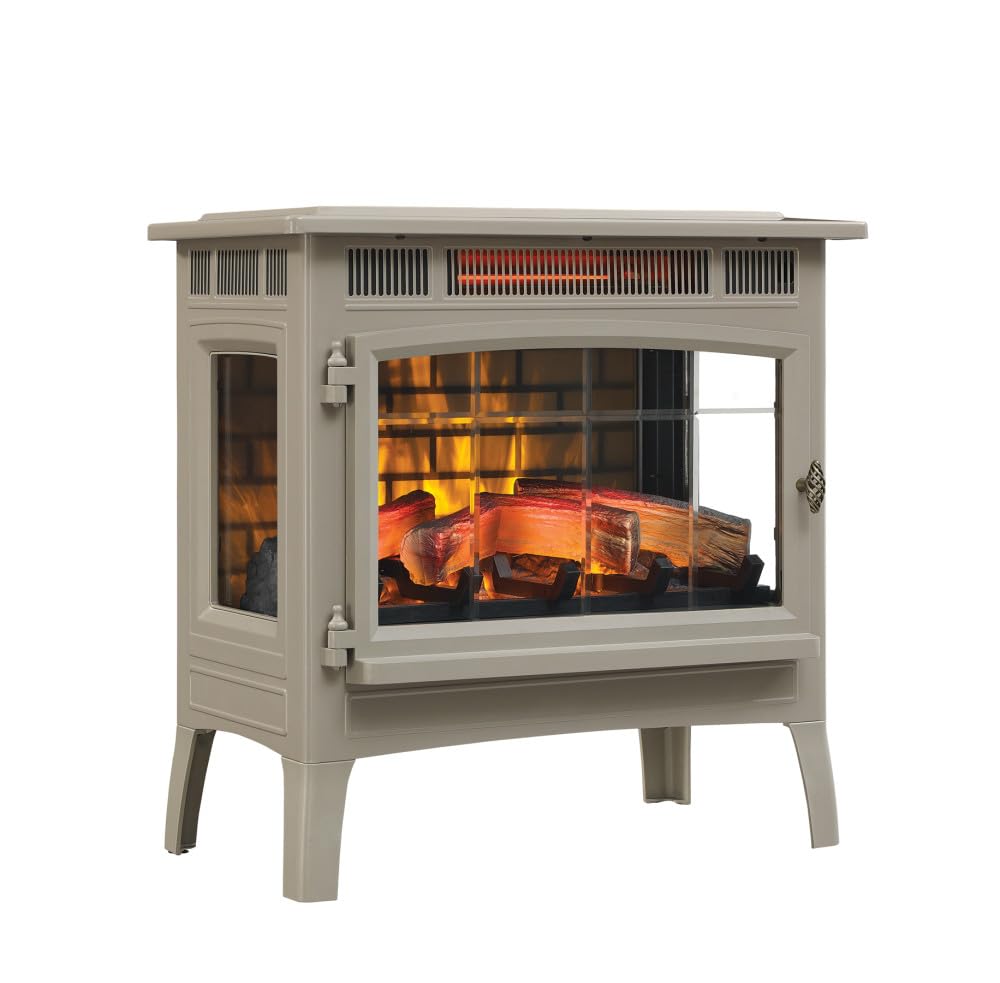 duraflame Freestanding Electric Fireplace Stove Heater with 3D Flame Effect for 1,000 Sq. Ft. Room, French Gray Duraflame