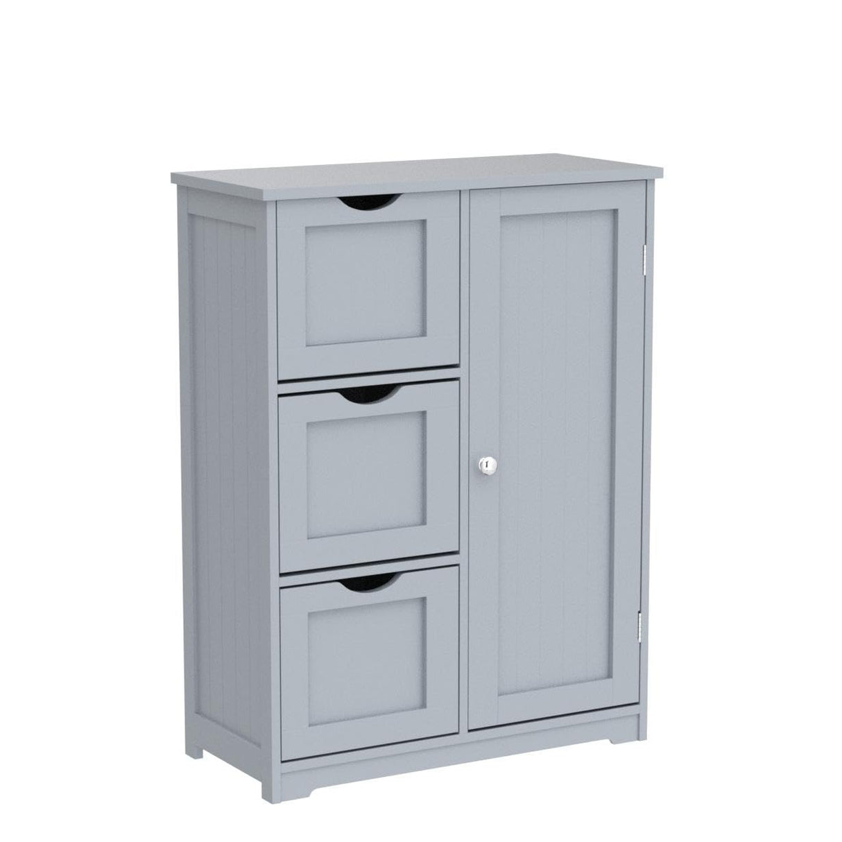 Giantex Bathroom Floor Cabinet, Wooden Storage Cabinet with 1 Door & 3 Drawer, Free Standing Entryway Cupboard, Spacesaver Cabinet Giantex