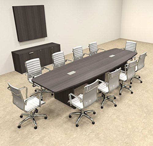 Modern Boat Shaped 12' Feet Conference Table, OF-CON-C134 UTM Furniture