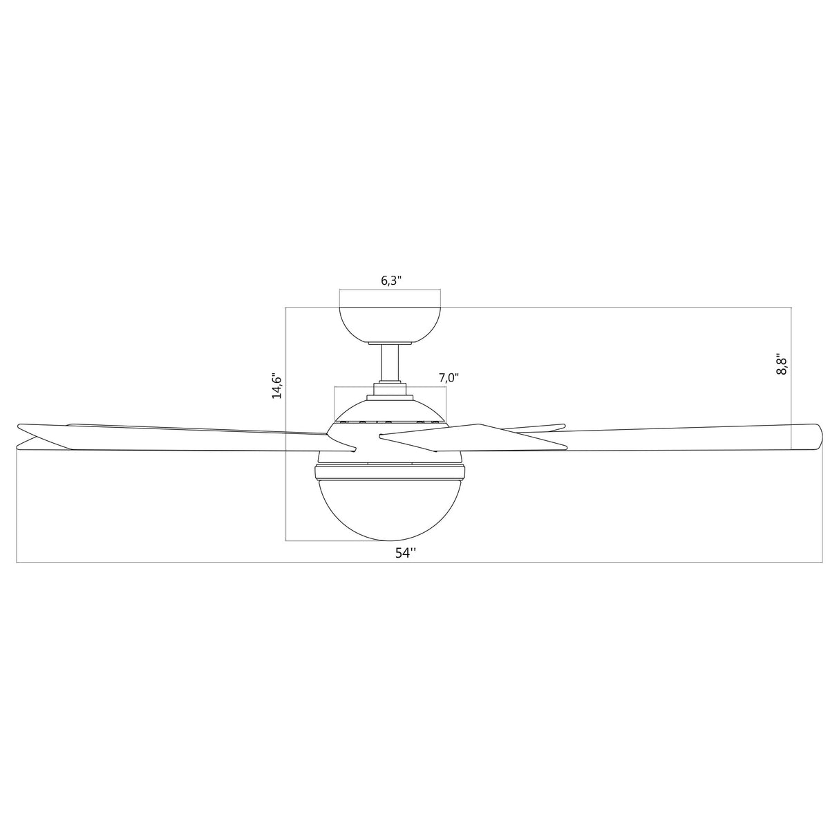 WAC Smart Fans Eclipse Indoor and Outdoor 5-Blade Smart Home Ceiling Fan 54in Satin Brass Matte Black with 3000K LED Light Kit and Remote Control works with Alexa and iOS or Android App WAC Lighting