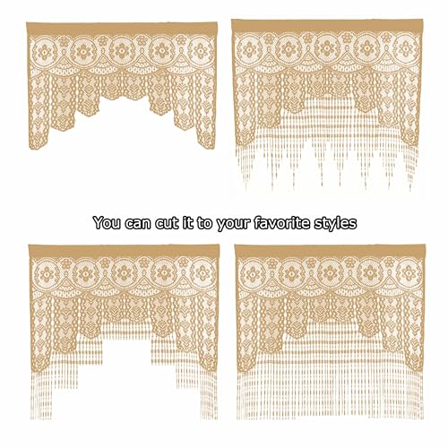 Atsweetlife Lace Door String Curtain for Doorways,Bohemian Curtains Window Wall Closet Bedroom Kitchen Hippie Hanging Panels Boho Room Divider Atsweetlife